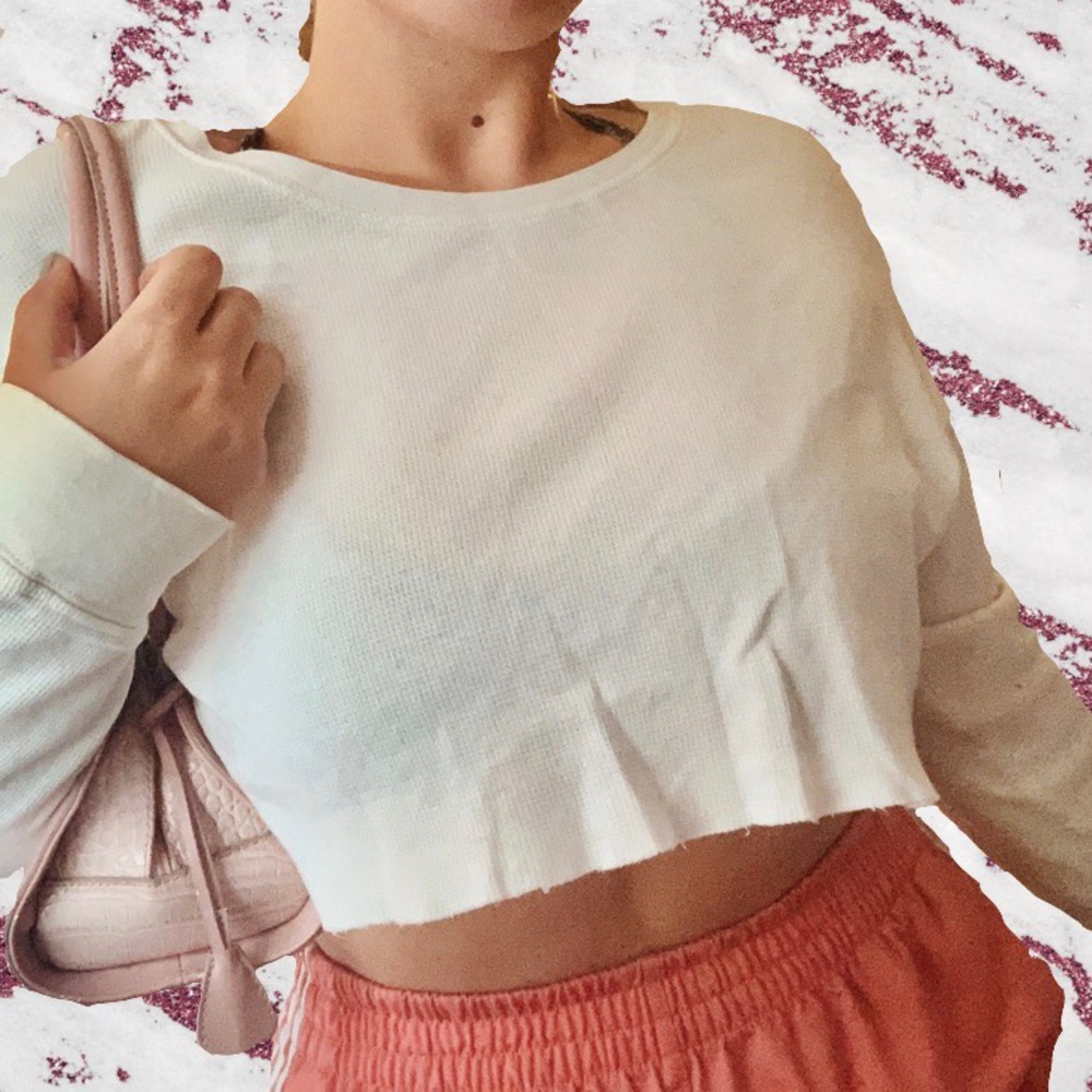 White Cropped Long Sleeve